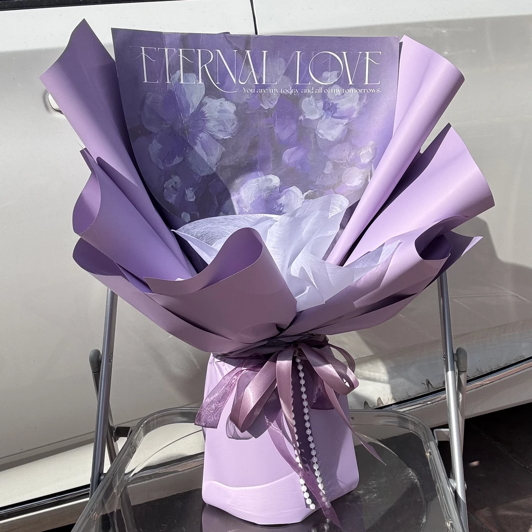 油画紫免包花壳手工插花diy花壳半成品（内置花泥收到直接插花）