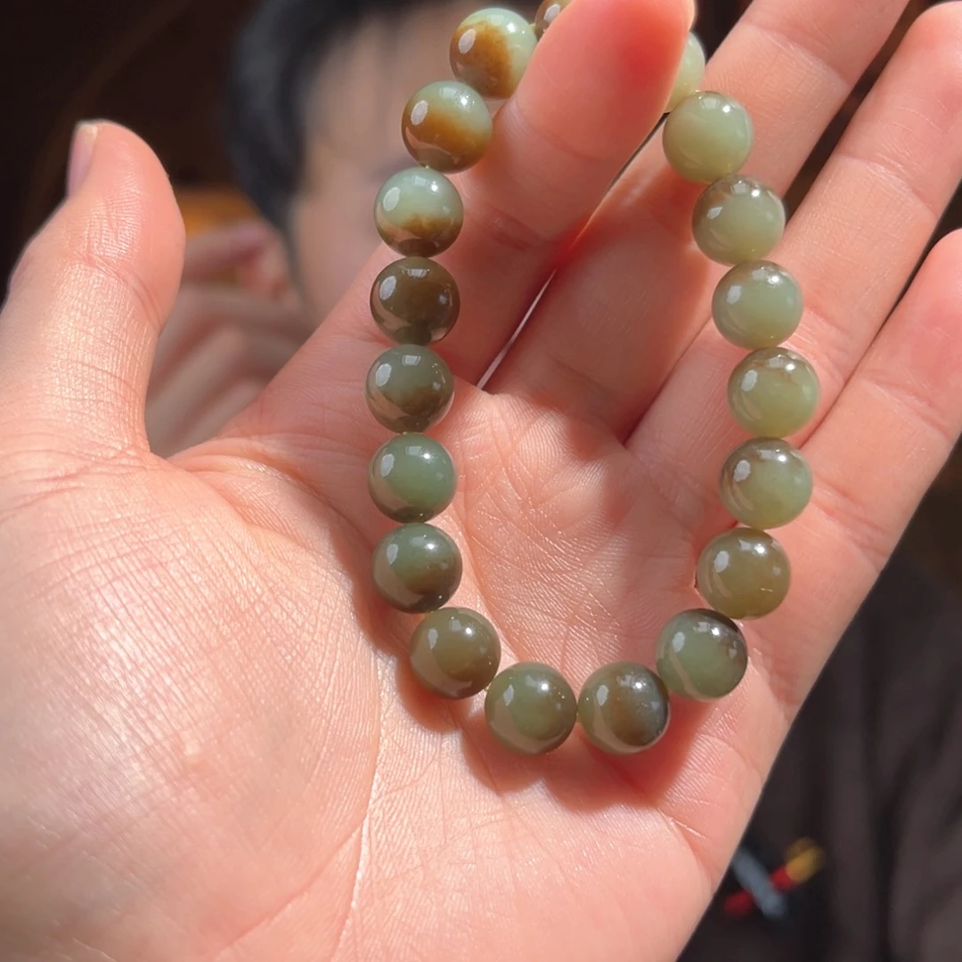 未镶嵌手串和田玉新疆且末蓝糖聚宝盆10mm260