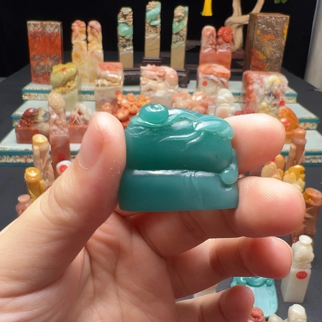 萨***耶寿山石印石手工制作