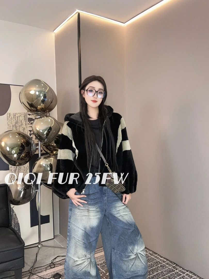 【琪琪推荐】XIASIQING｜25FW 83548-H 新款时尚休闲皮毛一体外套