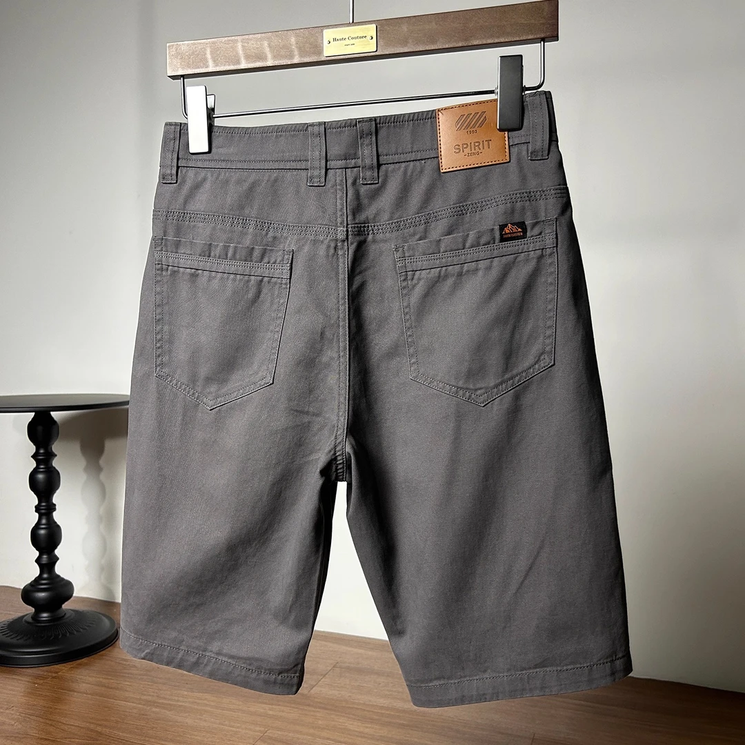 法国Cebrodz高端夏季薄款纯棉休闲短裤男修身直筒透气商务休闲裤