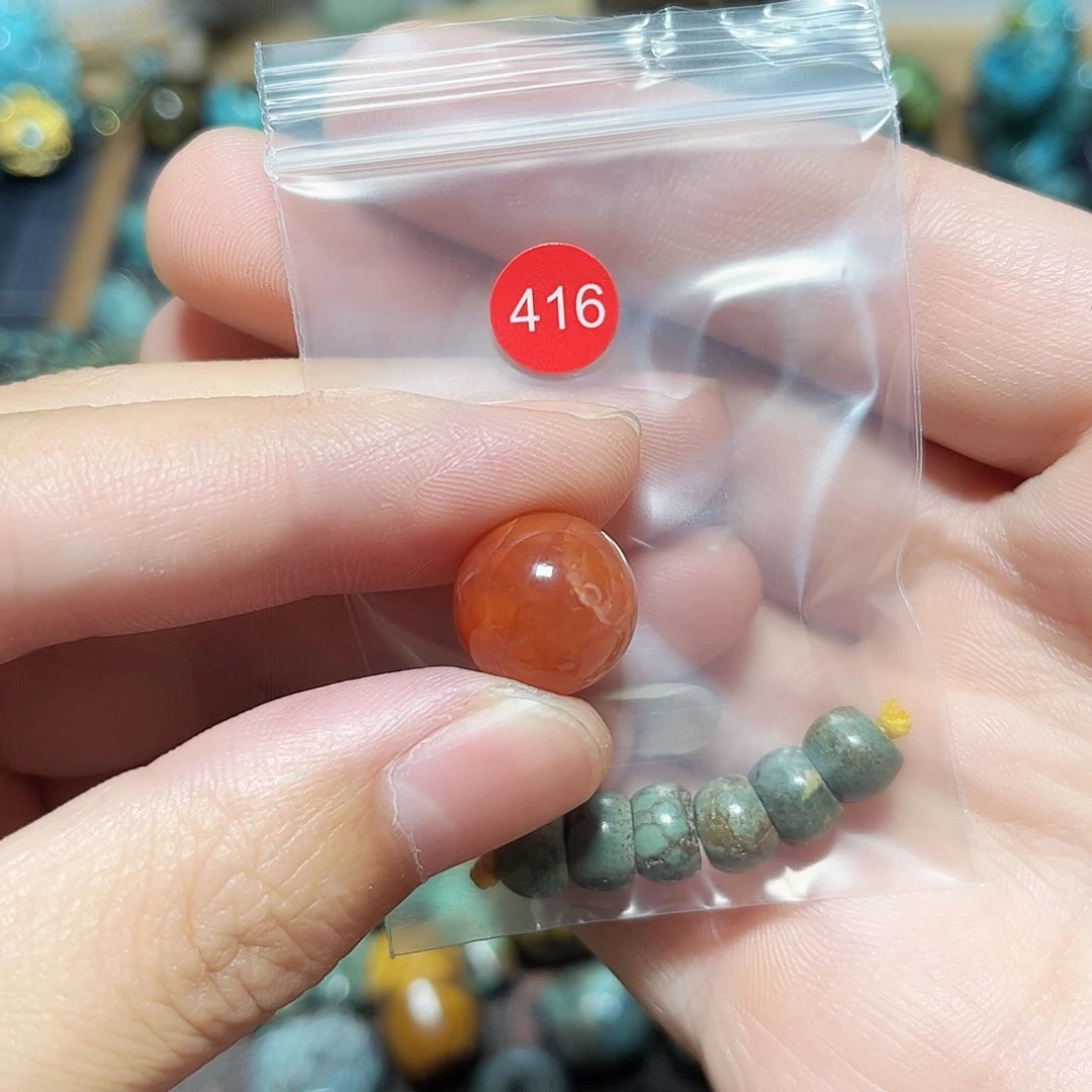 ****绝玛瑙/玉髓未镶嵌圆珠桶珠老型手串！！