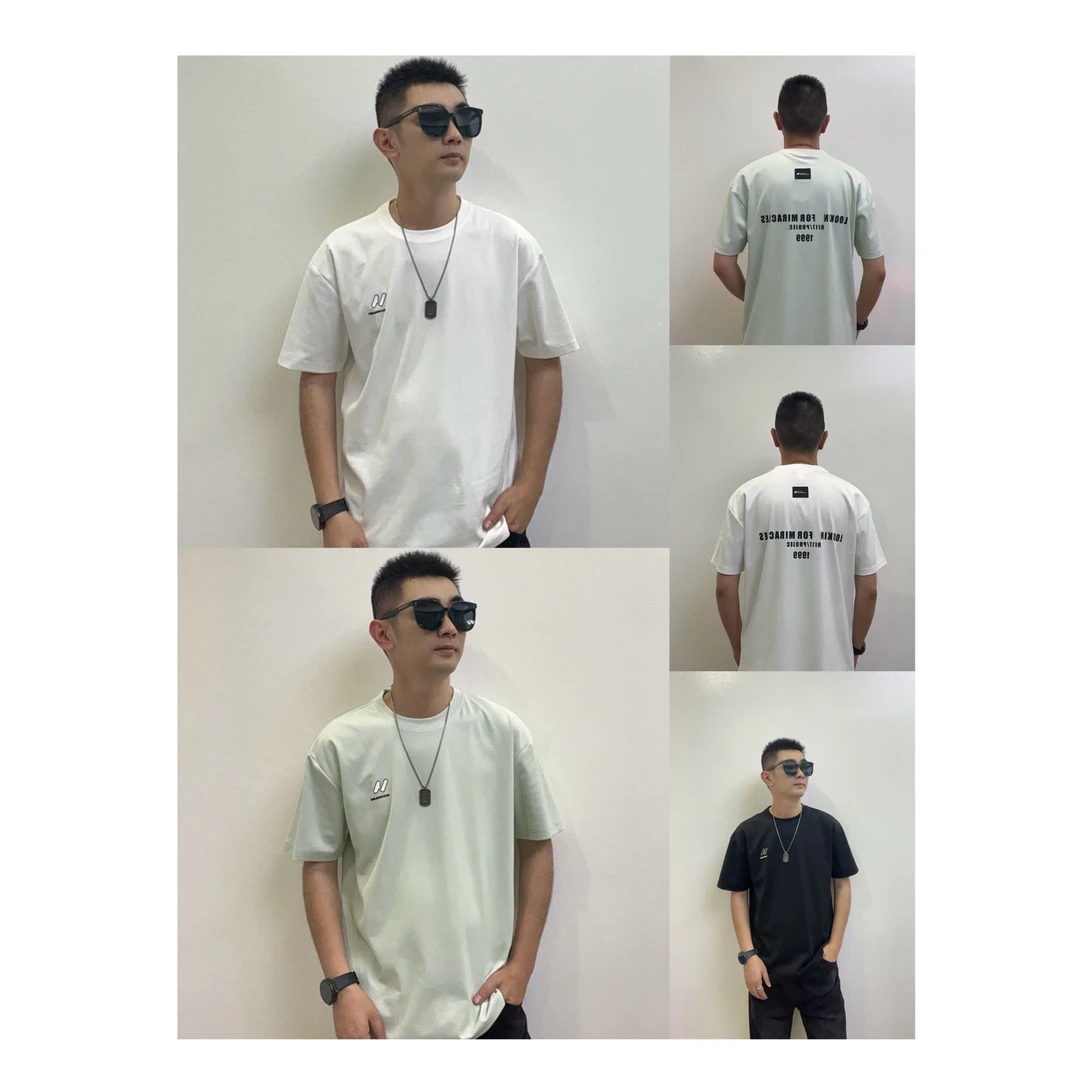 【GP】基础百搭男装夏季圆领休闲宽松字母印花短袖T恤1112