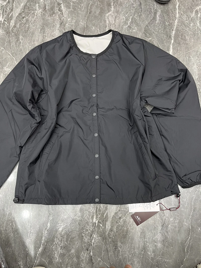 丽贝卡MR25165正品2025秋季新圆领宽松百搭薄棉服上衣两面穿外套