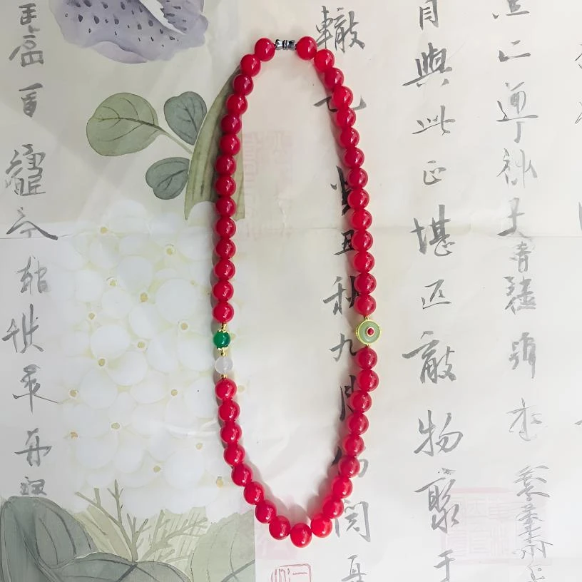 【甄选】A149桖胆大漠玉苁蓉玛瑙红项链-多样性发其一