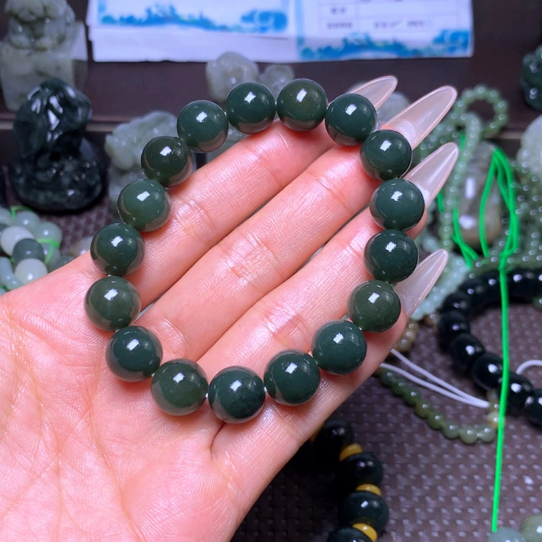 和田玉未镶嵌手串卡12