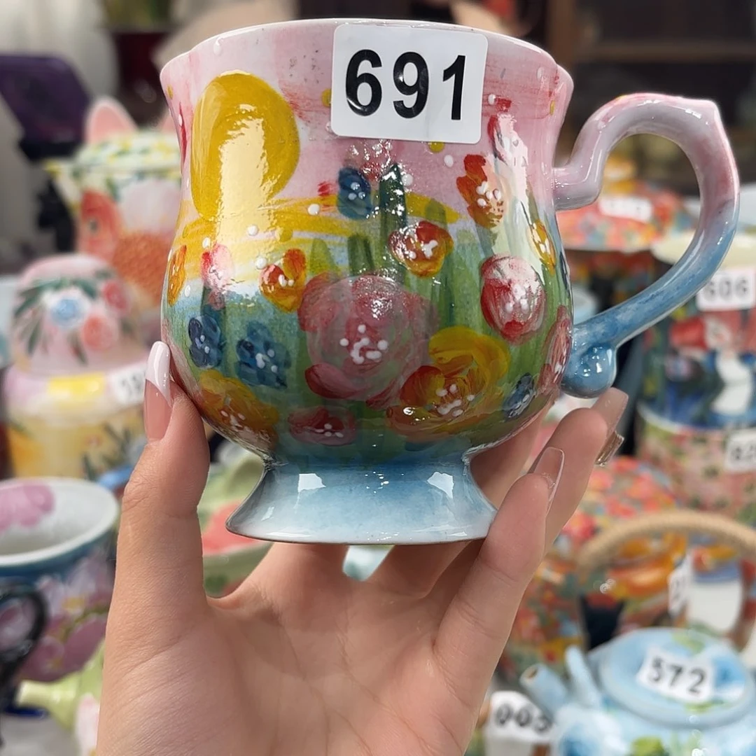 瓷片景德镇手绘高温釉下彩陶瓷茶具