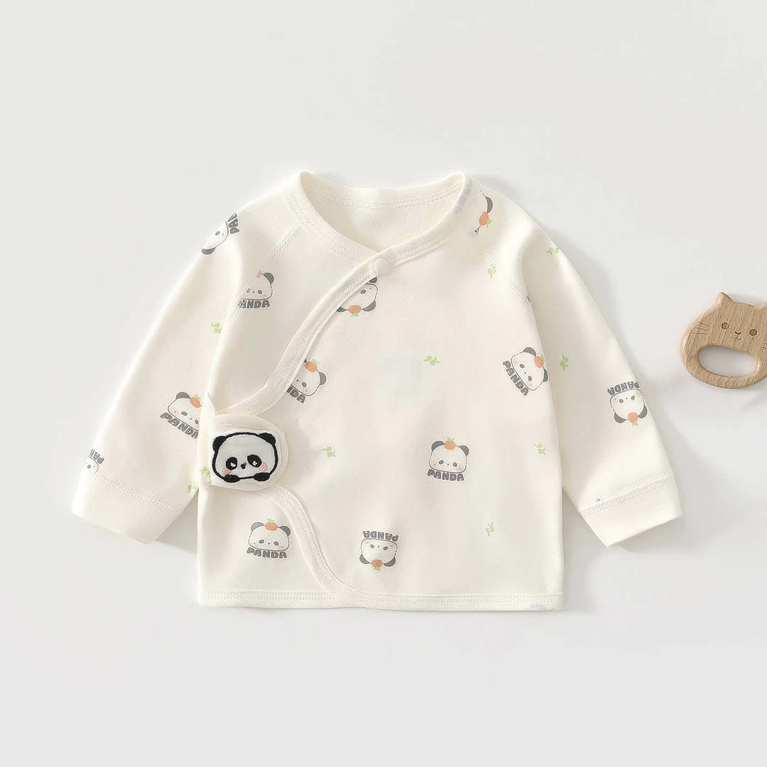 婴儿衣服半背衣52码宝宝a类初生纯棉长袖上衣春秋款新生儿和尚服