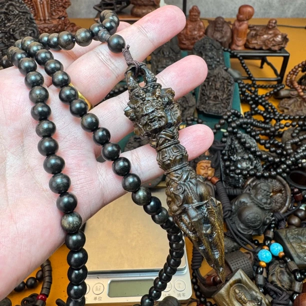 贡木金刚杵-0.8 巴布亚贡木原木精工天然复古雕刻挂件