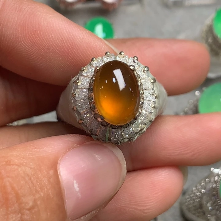 未镶嵌戒指翡翠天然翡翠戒面