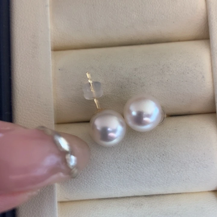 18K金镶嵌耳饰海水珍珠