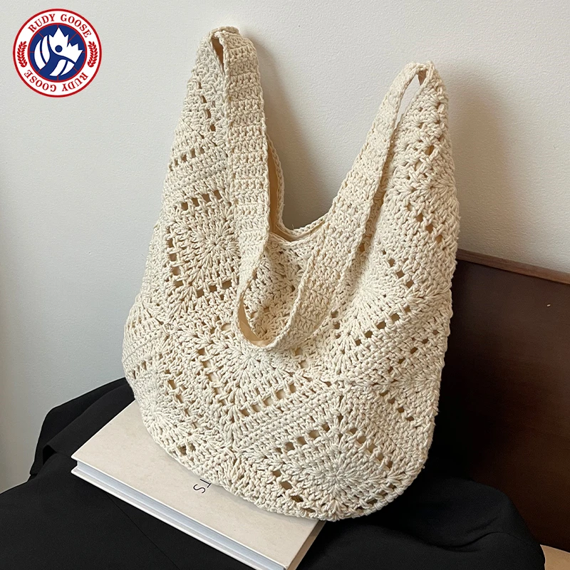 RUDY GOOSE手工编织包包女夏天流行通勤单肩包大容量托特包斜挎包
