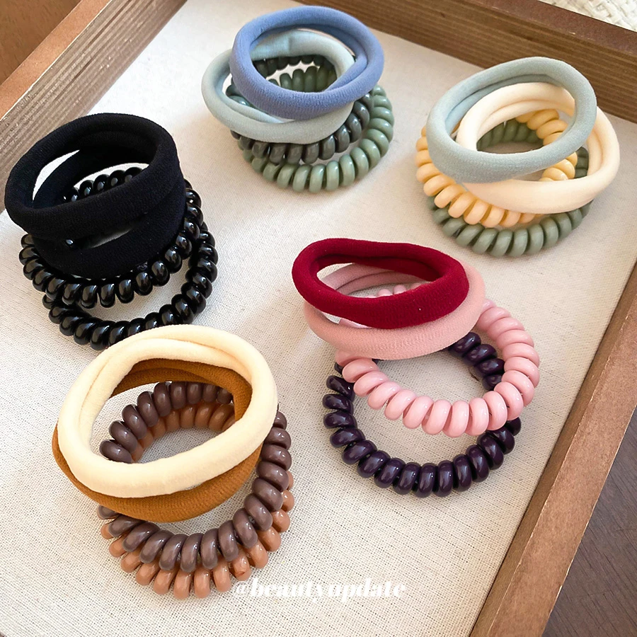 日韩复古宫廷女发绳发圈简约头饰彩色纯色糖果色百搭