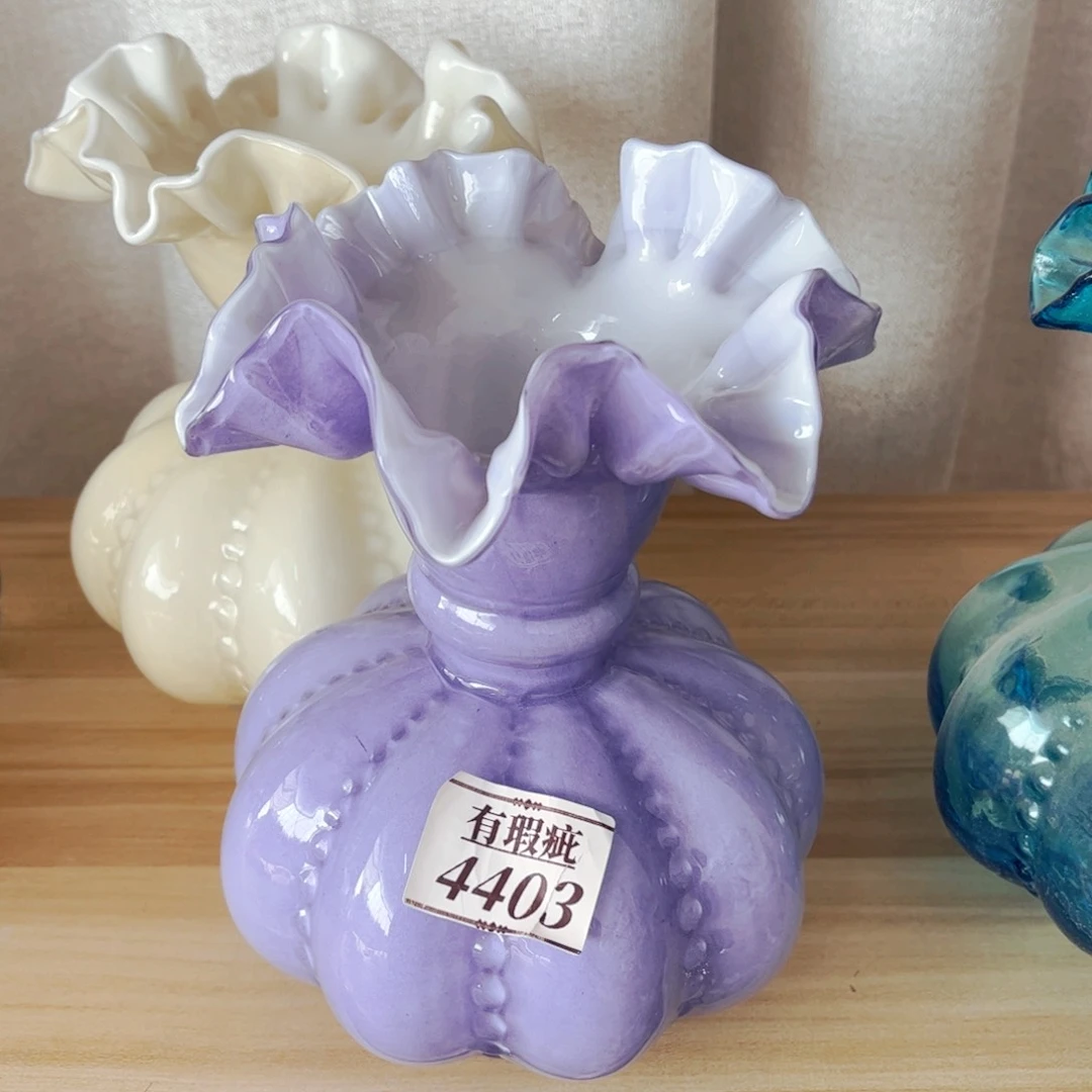 琉璃4403微瑕 花瓶摆件高19.5