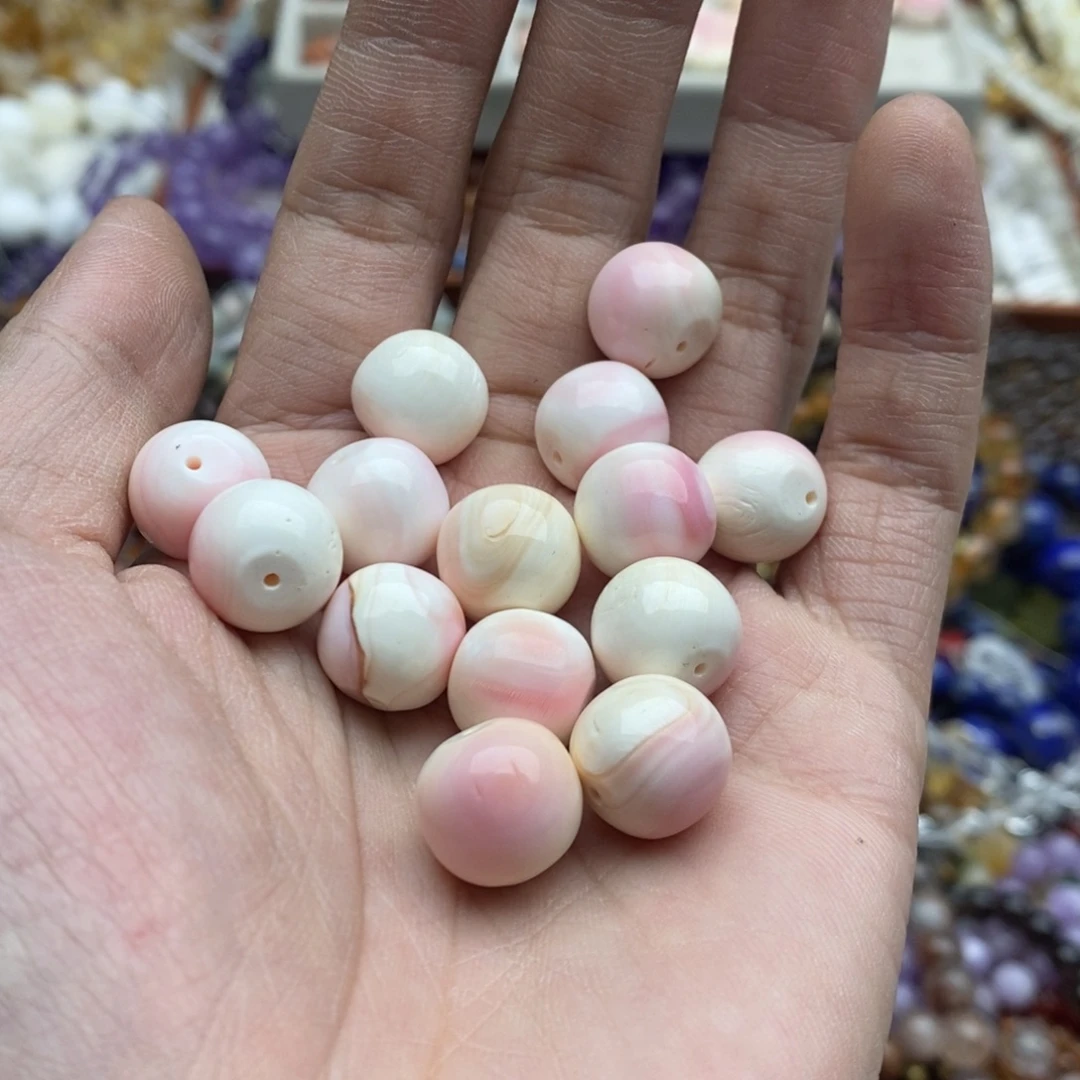 玛瑙/玉髓未镶嵌珠宝半成品一个女王.贝天然12x13mm苹果珠