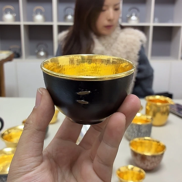 19号李小鹤铁包金足金2克仿古杯100毫升