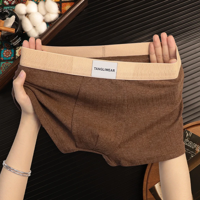 【艺术生专属配色】成年纯色简约无痕中腰抗菌透气纯棉弹力平角内裤