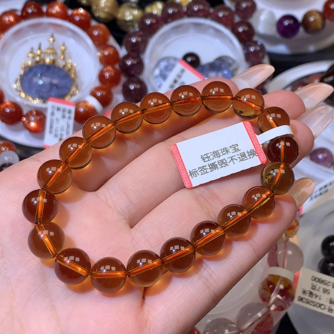 黄水晶手串未镶嵌水晶不****W9.6mm