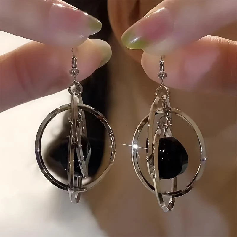 铜合金合成锆石耳饰 Q8833精美时尚大气2025爆款夸张女士耳环耳钉