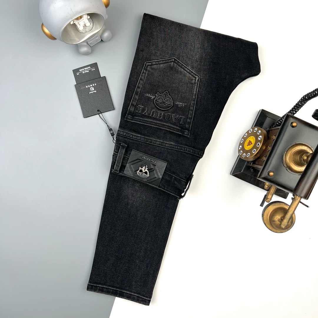 秋冬款98100-11轻奢重工水洗欧货弹力百搭牛仔裤男