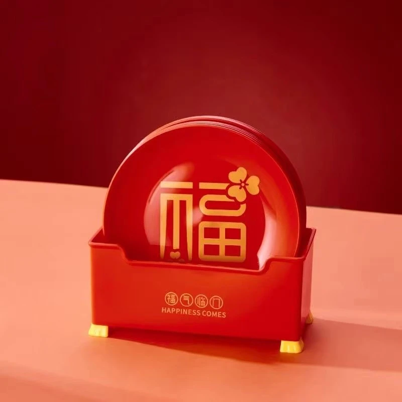 中式红色多功能盘子碟子