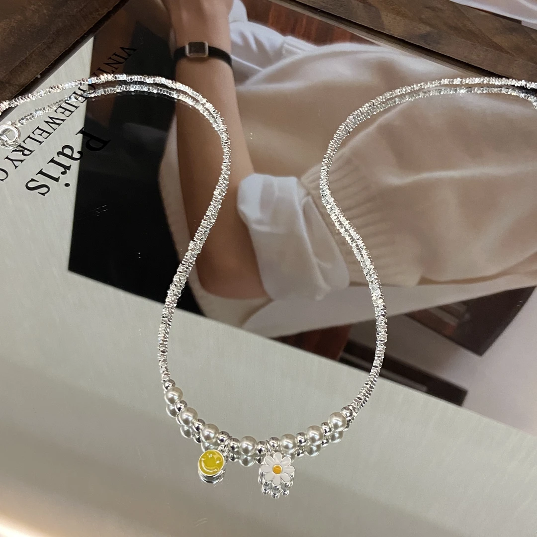 （T）镀K金 小雏菊气泡 微笑珠珠韩系ins项链X8388