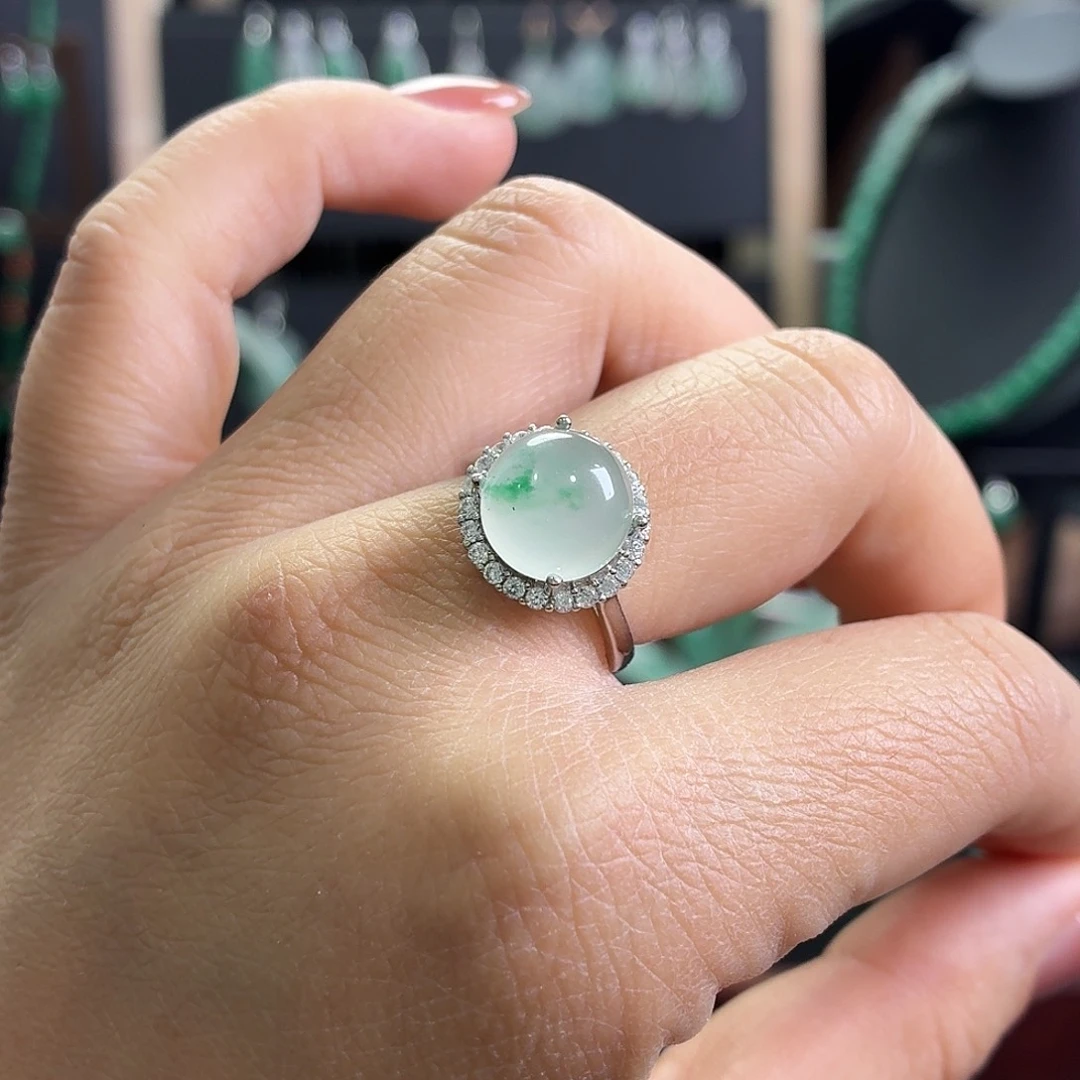 石英质玉银S925镶嵌戒指