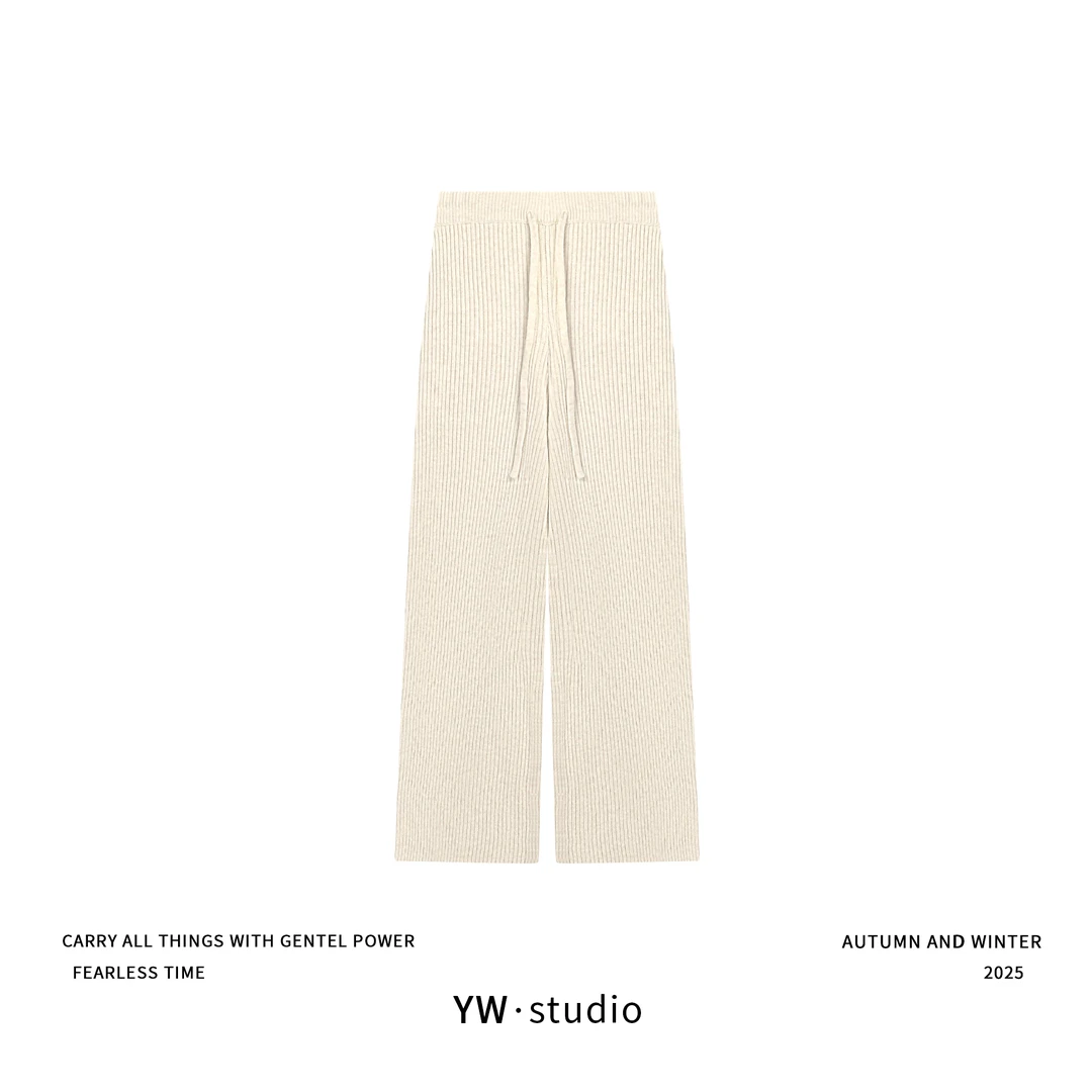 YUWEI/定制 高智感美式松弛感慵懒针织羊毛长裤  60258