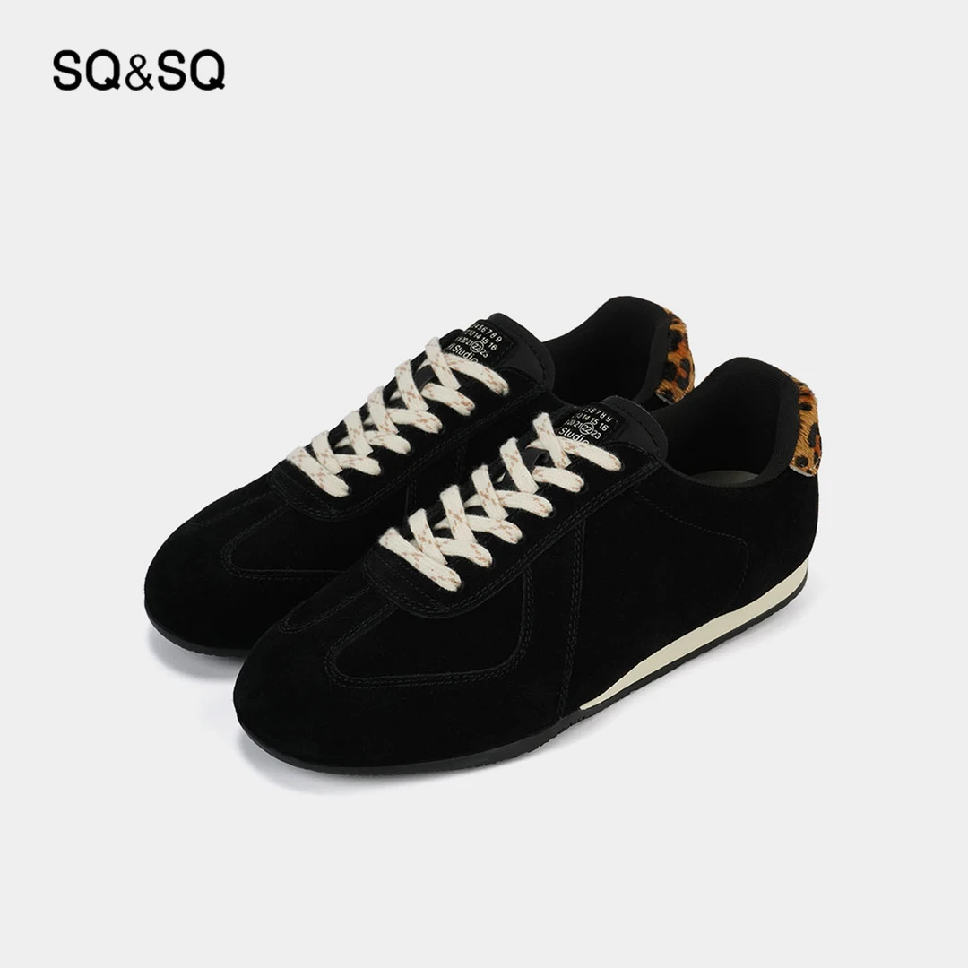 SQ&SQ韩系真皮德训鞋日常四季百搭休闲板鞋阿甘鞋