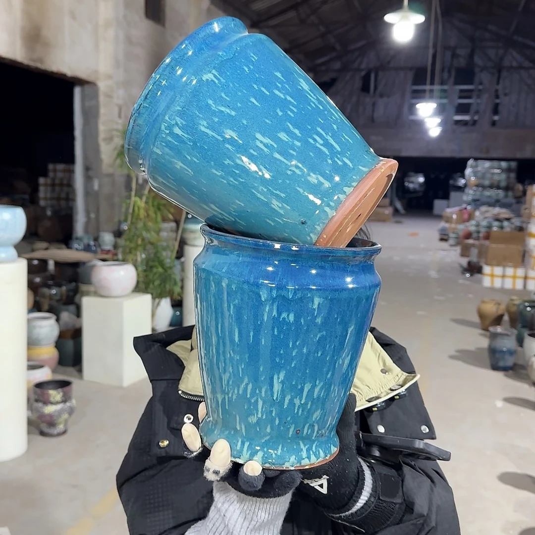 王嫂花盆1231-566高23口18微瑕