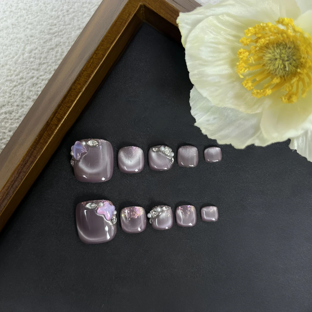 美甲熊 原创高级轻奢纯手工穿戴甲 脚甲 编号 26095