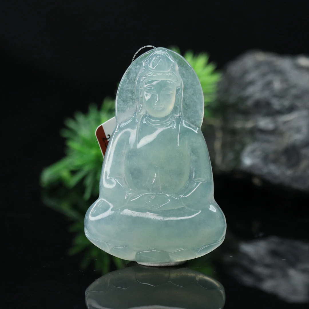 14天然缅甸翡翠A货观音吊坠/800393/上海嘉禾拍卖