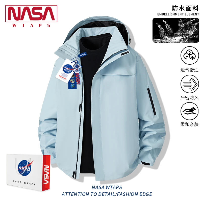 NASA WTAPS冲锋男款春秋季潮牌运动连帽防风外套情侣宽松休闲夹克