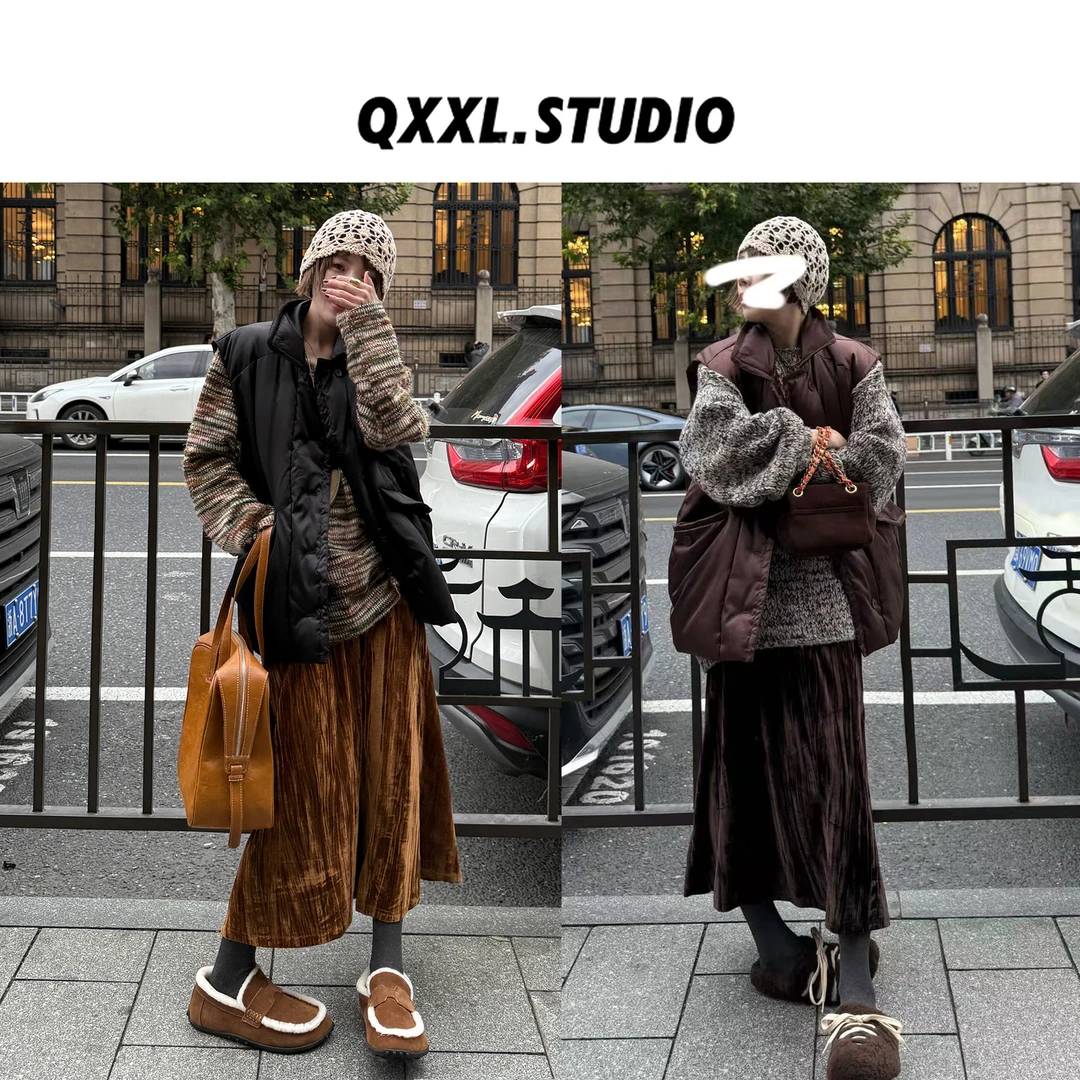 邱小小丽呀 秋冬新款欧货90白鸭绒羽绒马甲女百搭单排扣保暖外套