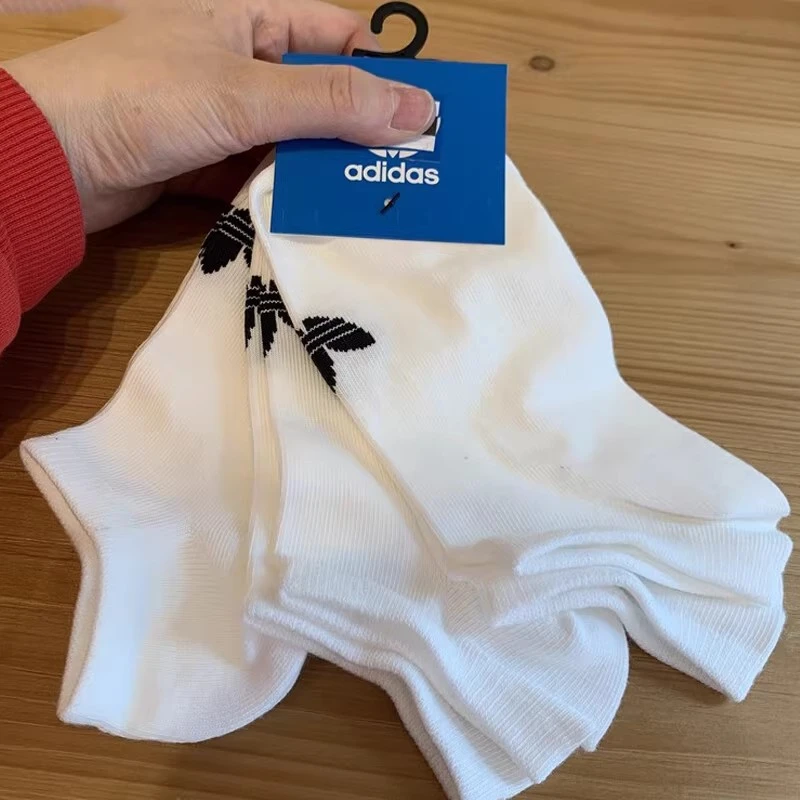 adidas/阿迪达斯三叶草短袜男女袜2025夏季新款透气薄款透气船袜