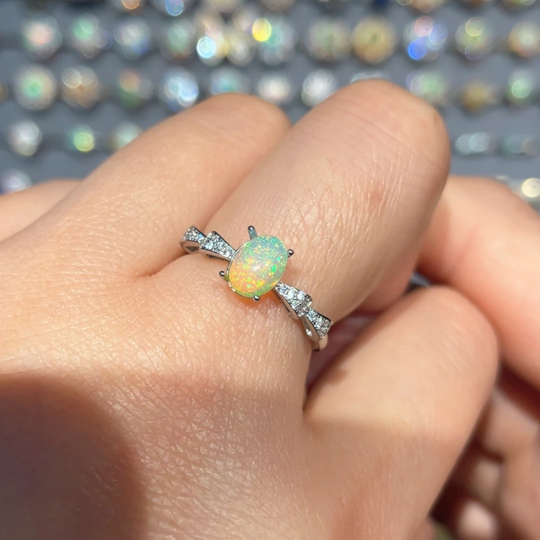 欧泊戒指欧泊银S925镶嵌