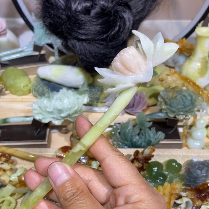 蛇纹石玉未镶嵌发饰