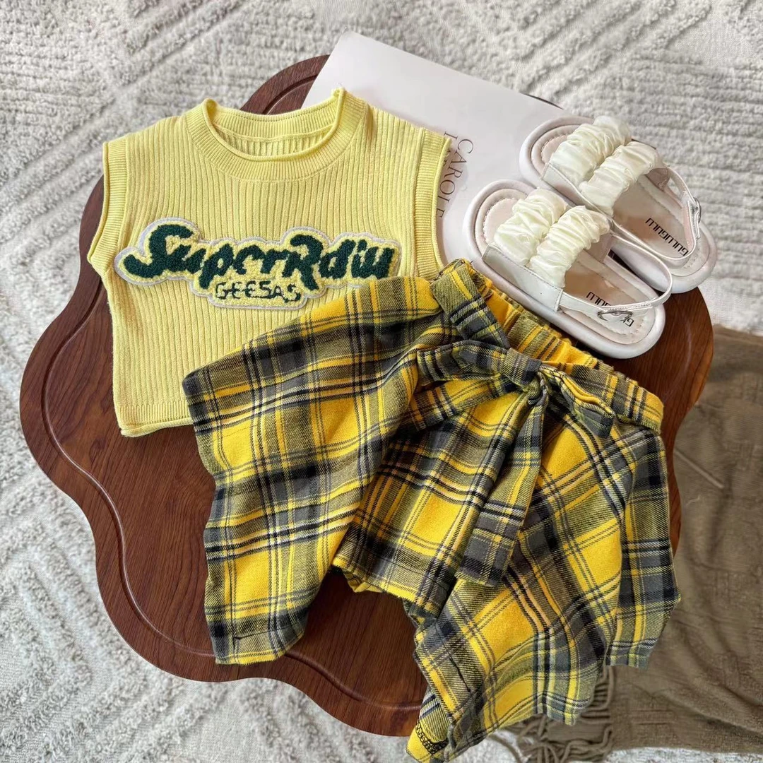 多巴胺穿搭女童夏季套装2025新款儿童网红炸街夏装女孩洋气两件套