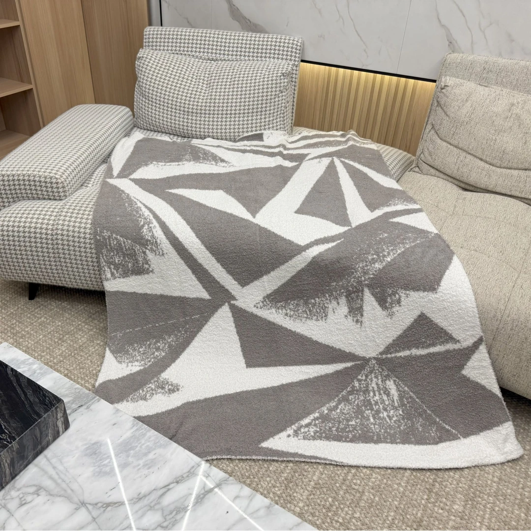 MT半边绒理想沙发毯针织盖毯午休午睡绒毯床上装饰床尾巾睡毯民宿