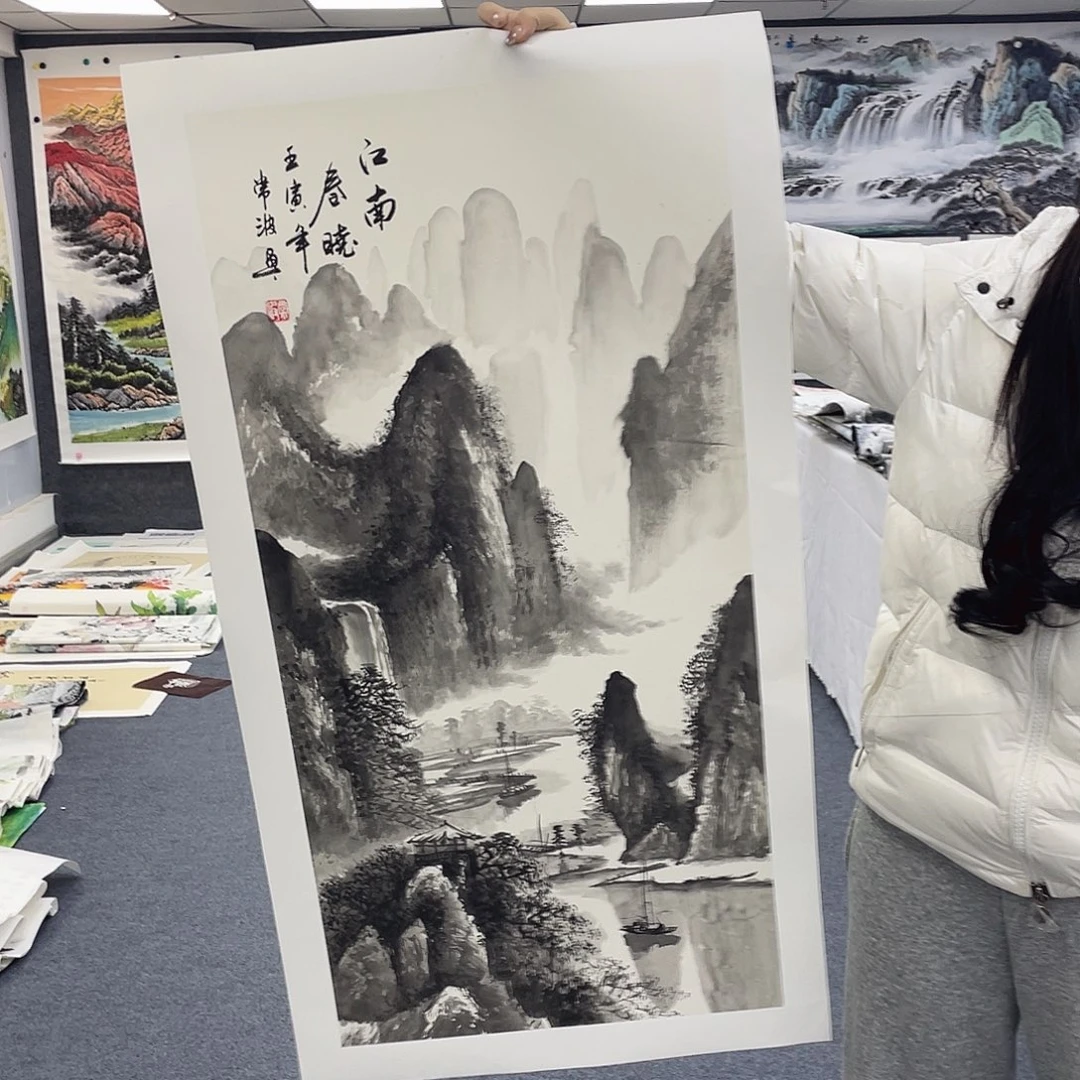 国画国画作品小姐姐放漏中