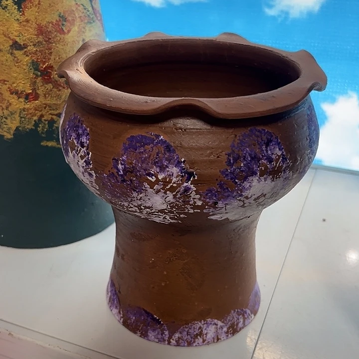 紫色烟花火锅高20口18带孔