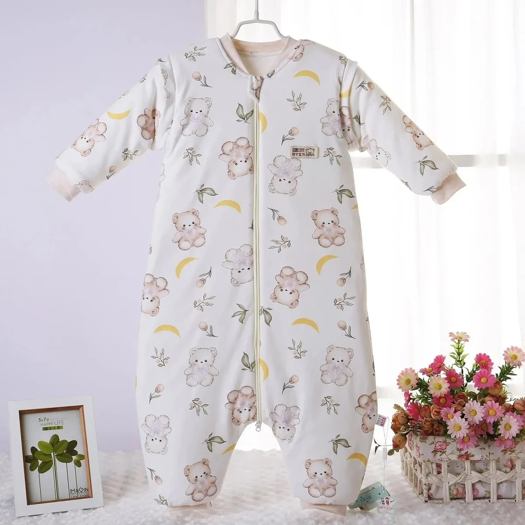 婴儿睡袋春秋宝宝秋冬加厚纯棉分腿睡袋男女新生儿童空调房防踢被