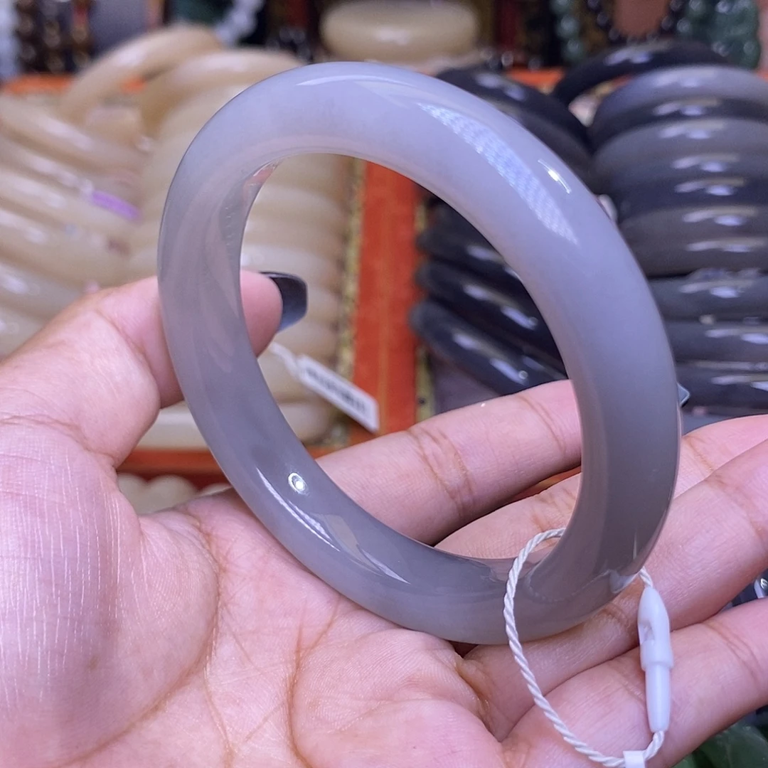 和田玉未镶嵌手链浓烟紫老矿料手镯59