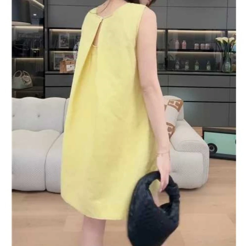 2025夏季简约新款清新透气百搭休闲连衣裙LK2502023