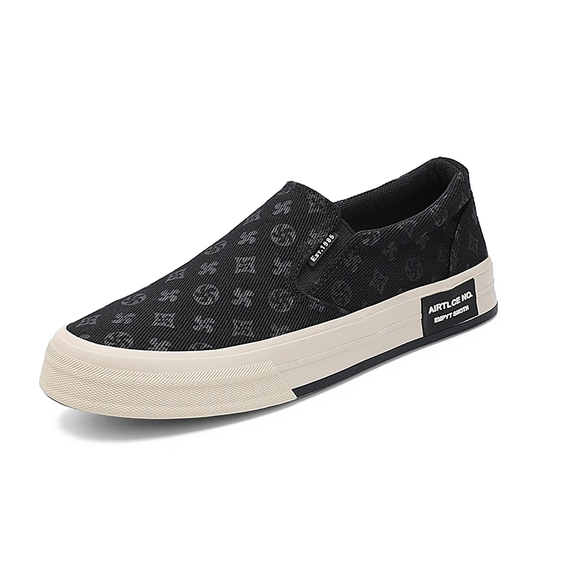 25811 男鞋透气潮鞋秋季男士帆布鞋韩版百搭布鞋一脚蹬懒人休闲鞋