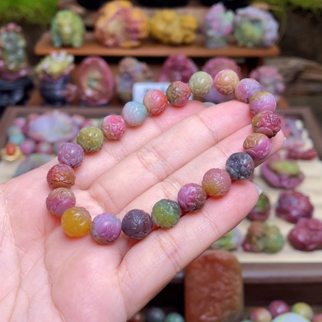 小***0玛瑙/玉髓未镶嵌珠宝半成品盐源玛瑙苏工幻彩凤穿牡丹