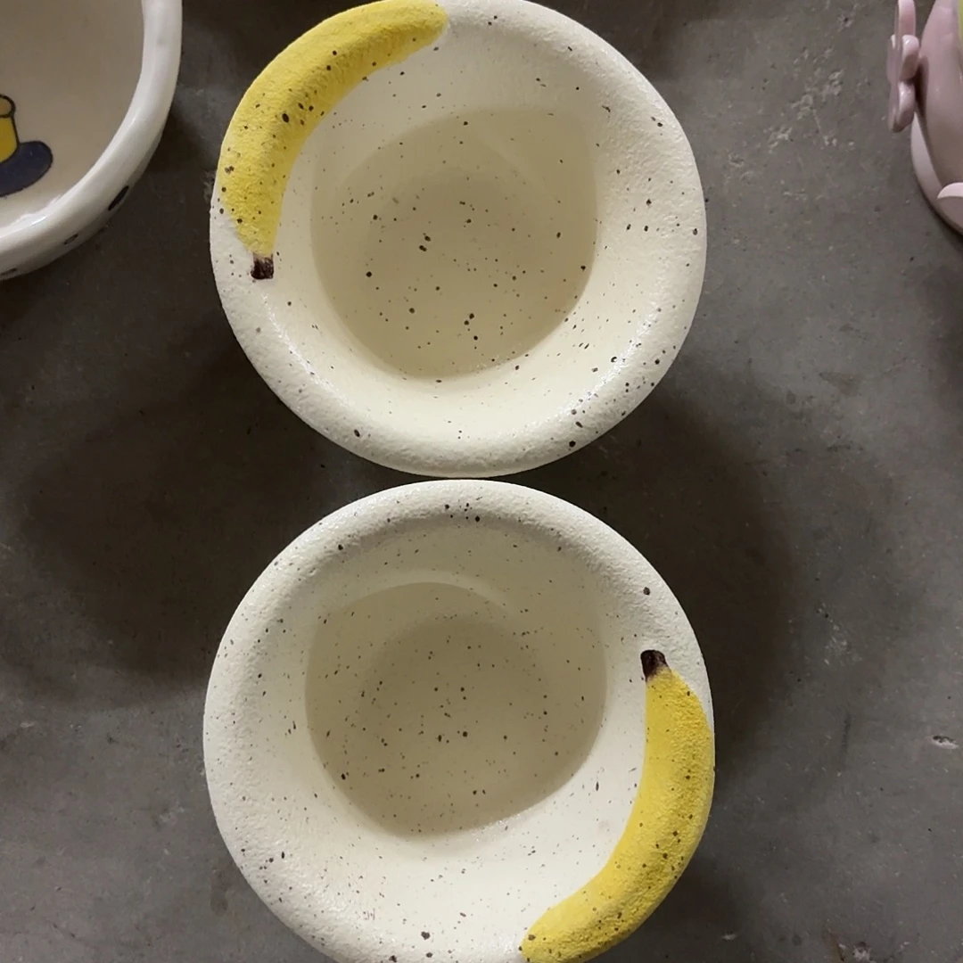 搪瓷微瑕香蕉碗两个