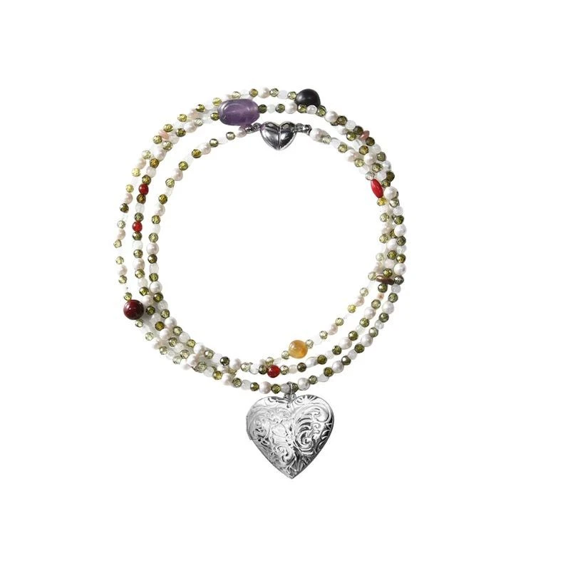 铜合金项链 爱心项链长款高级感叠戴锁骨链小众配饰女灵动磁吸扣