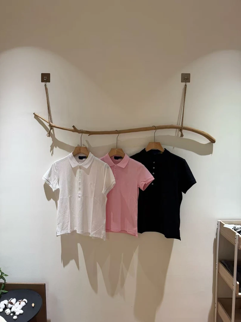 【俐心2】女士2025夏季新款刺绣休闲百搭翻领短袖polo衫-P