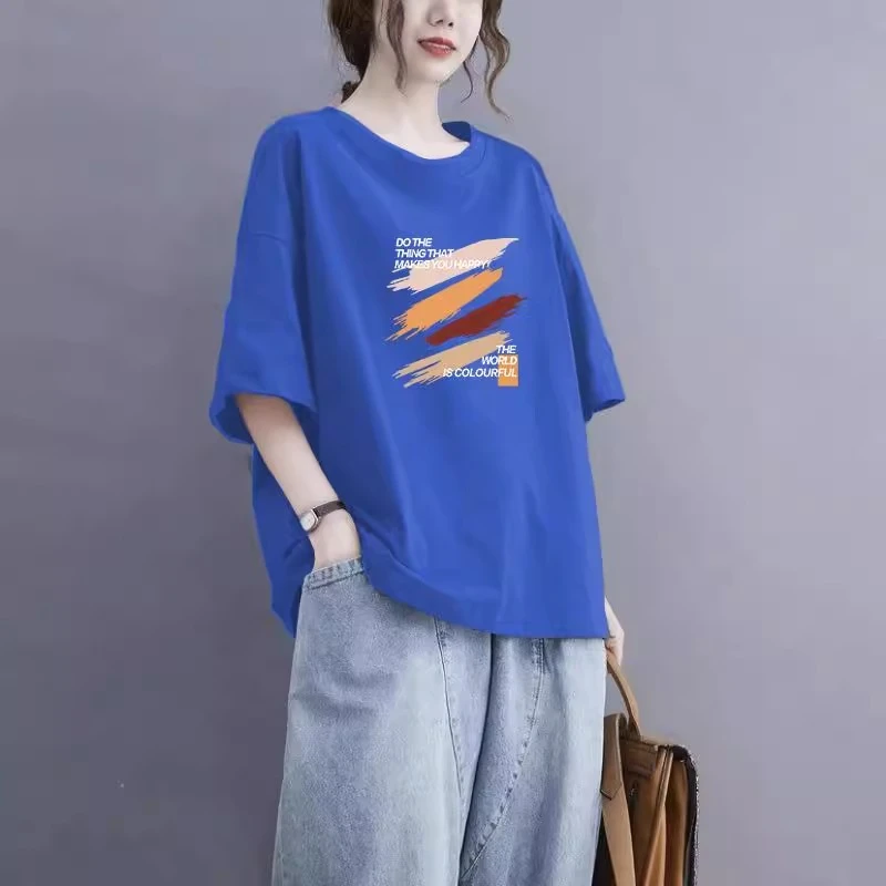 胖mm300斤重磅短袖T恤女夏季新款大码女装显瘦百搭休闲宽松上衣潮